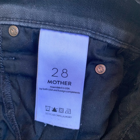 MOTHER Stunner Zip Ankle Step Fray Black Not Guilty Raw Hem High Rise Skinny - Picture 11 of 12